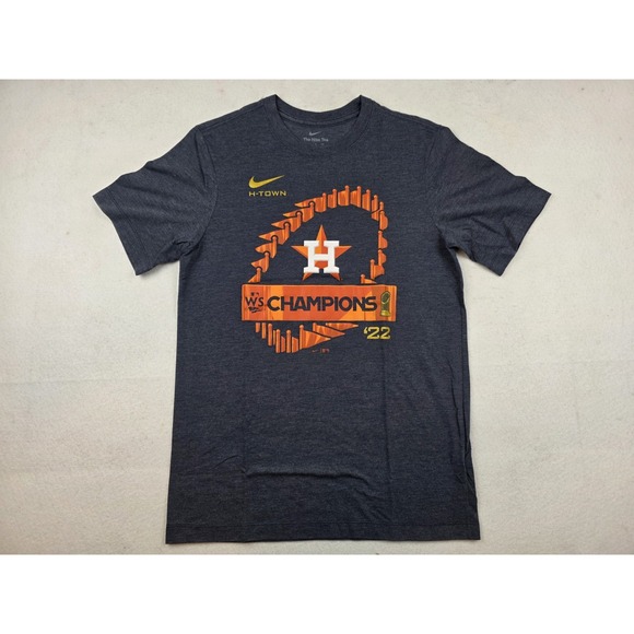 Nike Houston Astros 2022 World Series Champions H-Town Shirt Blue Size Size - Picture 1 of 6